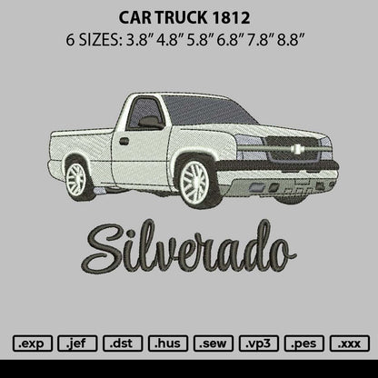 Car Truck 1812 Embroidery File 6 sizes