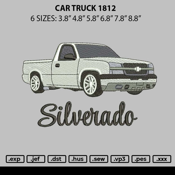 Car Truck 1812 Embroidery File 6 sizes