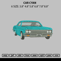 Car Cyan Embroidery File 6 sizes