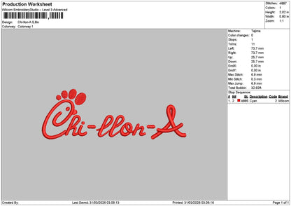 Chitext Embroidery File 6 sizes