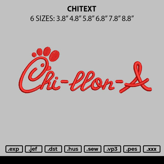 Chitext Embroidery File 6 sizes