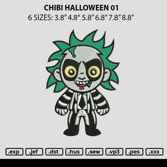 Chibi Halloween 01 Embroidery File 6 sizes