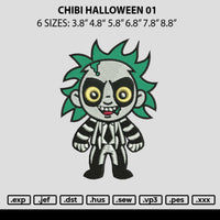 Chibi Halloween 01 Embroidery File 6 sizes