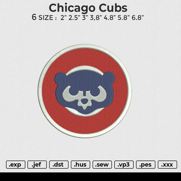 Chicago Cubs Embroidery File 6 size