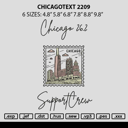 Chicagotext 2209 Embroidery File 6 sizes