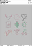 Icons 0606 Embroidery Machine Design File 6 sizes