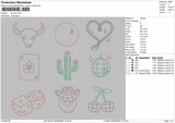 Icons 0606 Embroidery Machine Design File 6 sizes