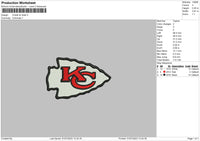 Chiefs KC Embroidery File 6 size