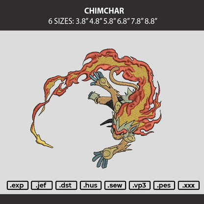 Chimcar Embroidery Machine Design File 6 sizes