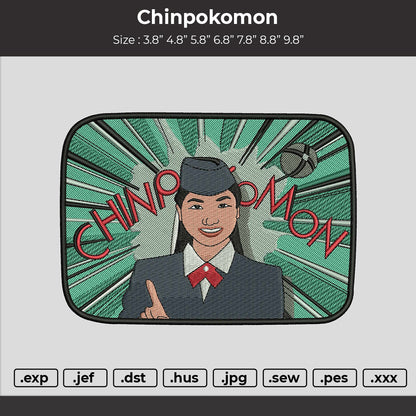 Chinpokomon Embroidery File 6 sizes