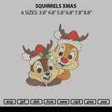 Squirrels Xmas Embroidery File 6 sizes