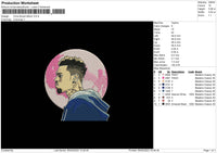 Chris B Moon Embroidery File 6 sizes