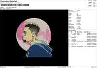 Chris B Moon Embroidery File 6 sizes