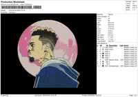 Chris B Moon Embroidery File 6 sizes