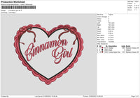 Cinnamon Girl Embroidery File 6 sizes