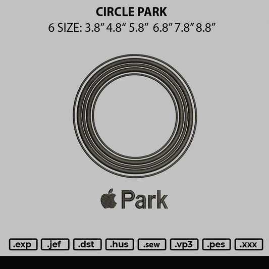Circle Park Embroidery File 6 sizes
