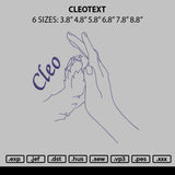Cleotext Embroidery File 6 sizes