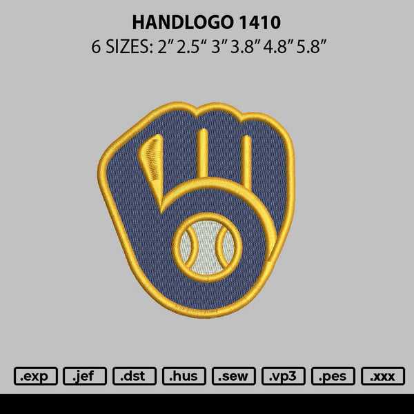 Handlogo 1410 Embroidery File 6 sizes