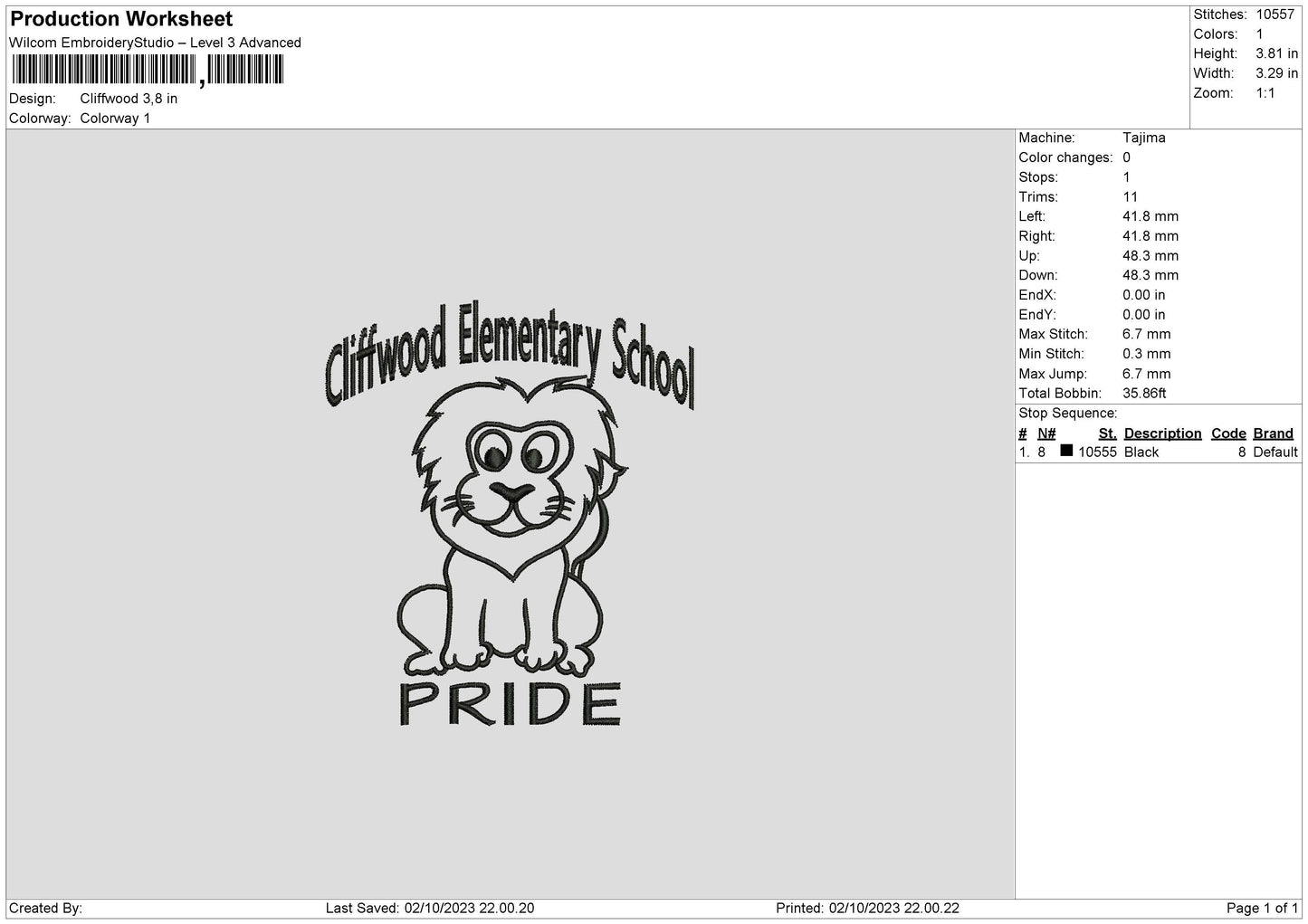 Clifwood Embroidery File 6 sizes