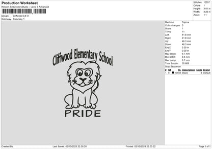 Clifwood Embroidery File 6 sizes