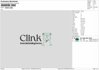 Clink Embroidery File 6 sizes