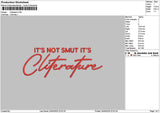 Cliteraturetext Embroidery File 6 sizes