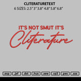 Cliteraturetext Embroidery File 6 sizes