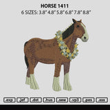 Horse 1411 Embroidery File 6 sizes