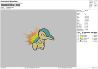 Cyndaquil Embroidery File 6 sizes