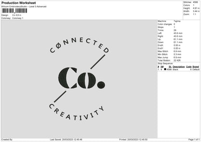 Co Embroidery File 6 sizes