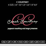 C Courtney Embroidery File 6 sizes