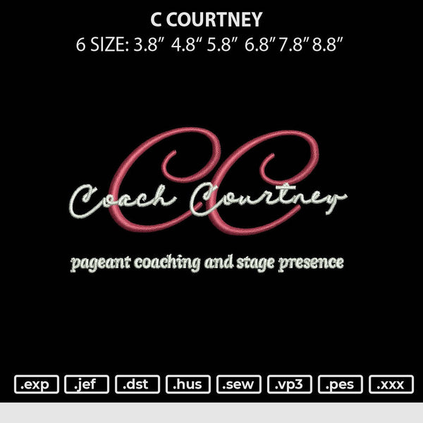 C Courtney Embroidery File 6 sizes