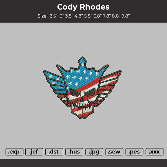 Cody Rhodes Embroidery File 6 sizes