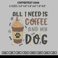 Coffeetext 0304 Embroidery File 6 sizes