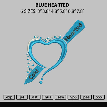 Bluetext Embroidery Design File 6 sizes