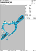 Bluetext Embroidery File 6 sizes