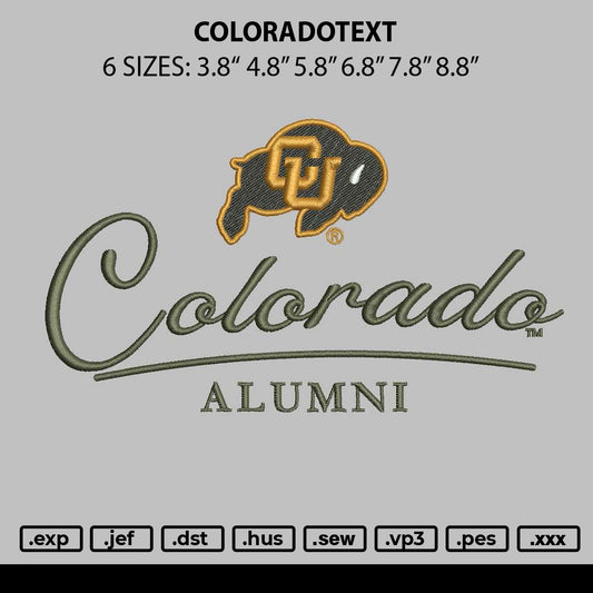 Coloradotext Embroidery File 6 sizes