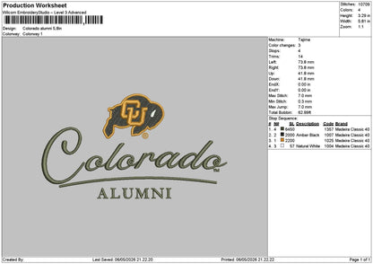 Coloradotext Embroidery File 6 sizes