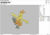 Combusken Pokemon Embroidery File
