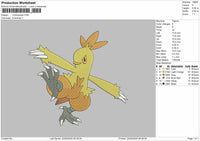 Combusken Pokemon Embroidery File