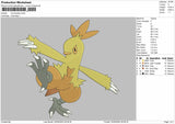 Combusken Pokemon Embroidery File