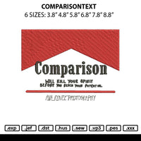Comparisontext Embroidery File 6 sizes
