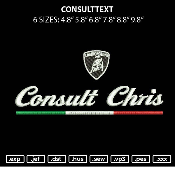 Consulttext Embroidery File 6 sizes