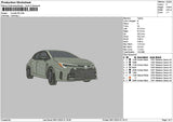 Grey Car 0811 Embroidery File 6 sizes