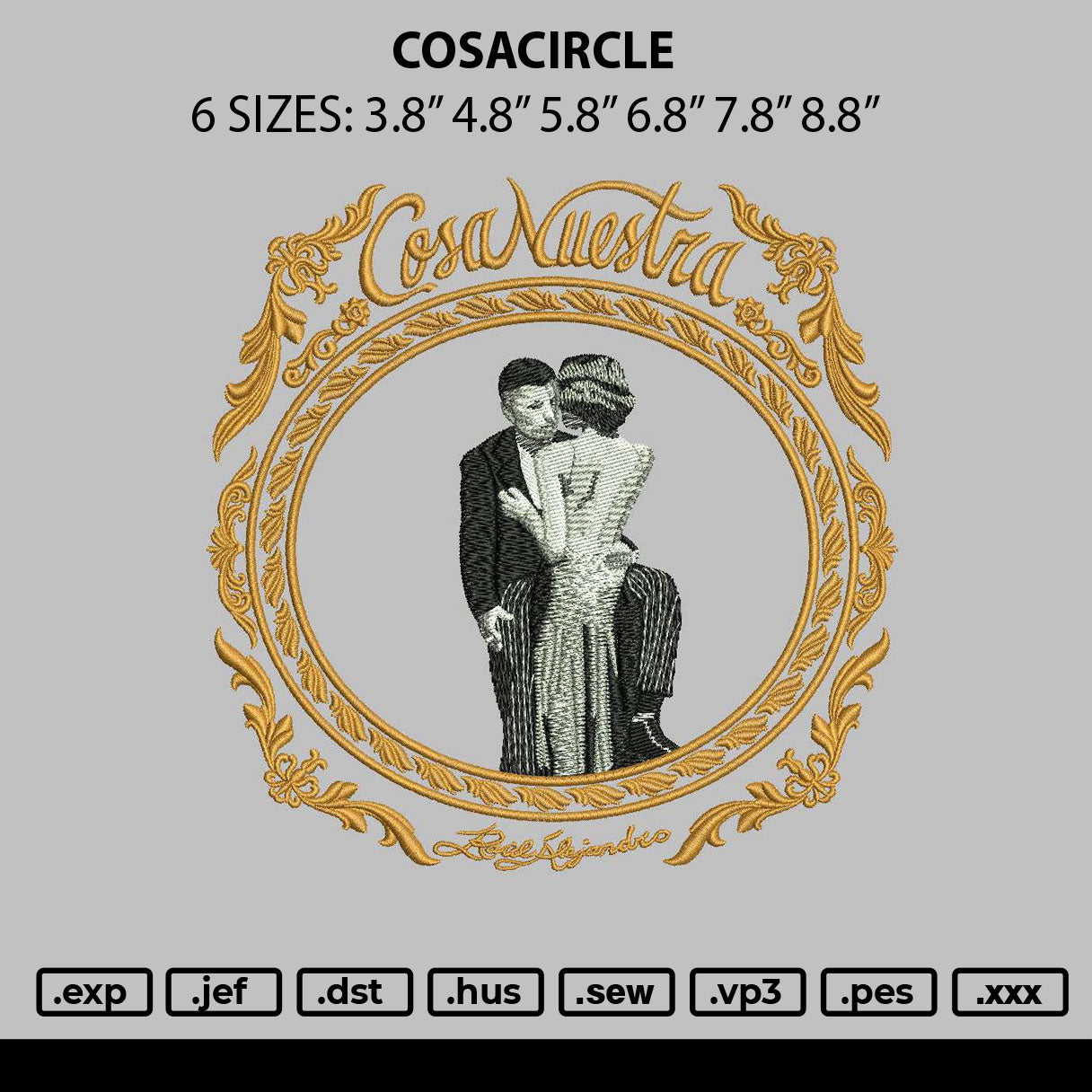 Cosacircle Embroidery File 6 sizes