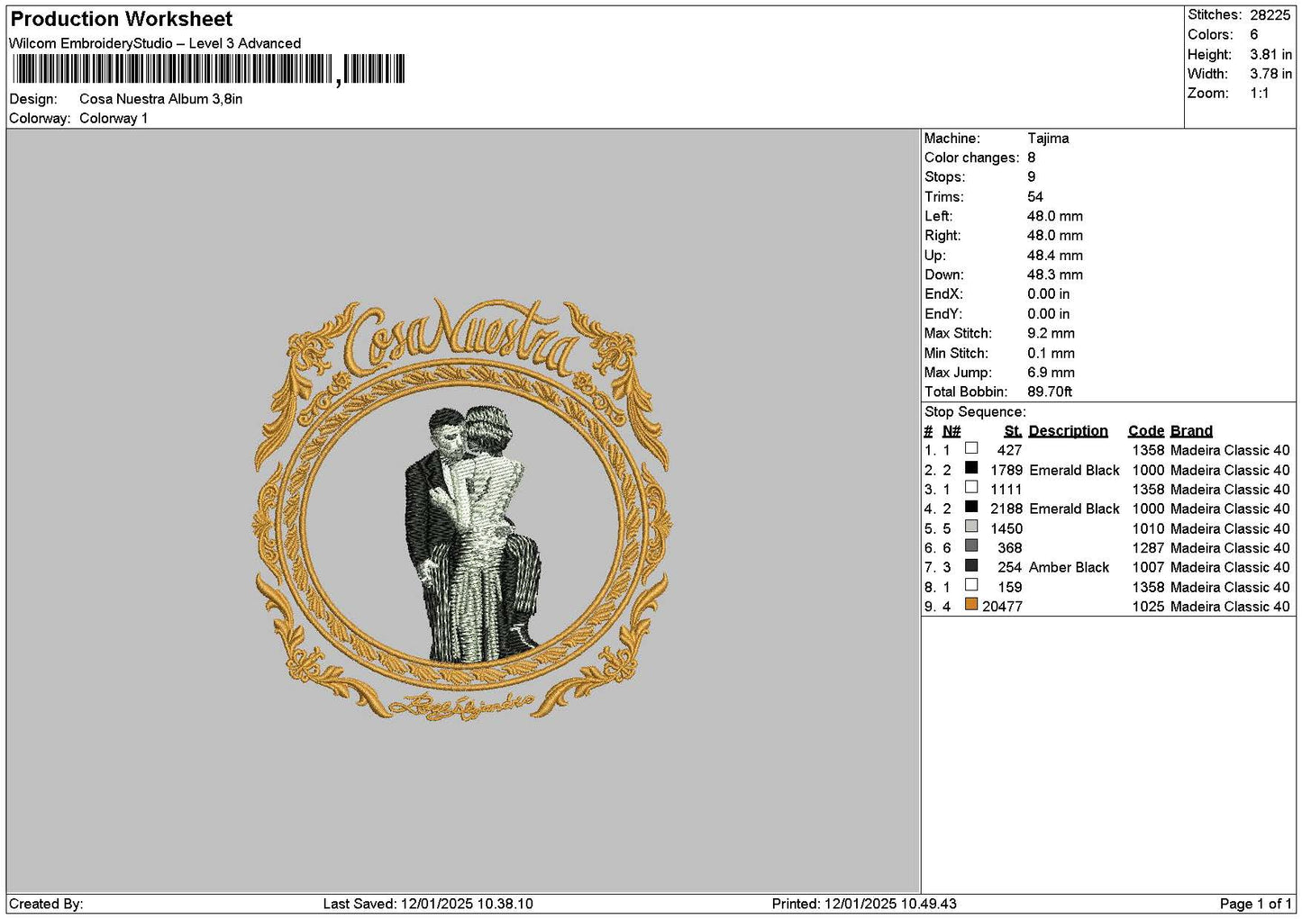 Cosacircle Embroidery File 6 sizes