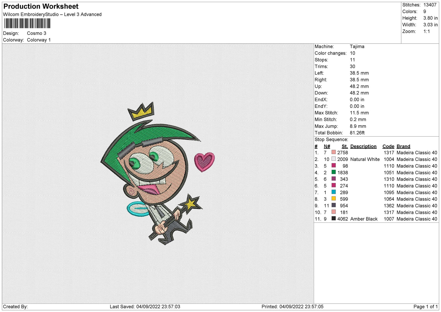 Cosmo 02 Embroidery File 5 sizes