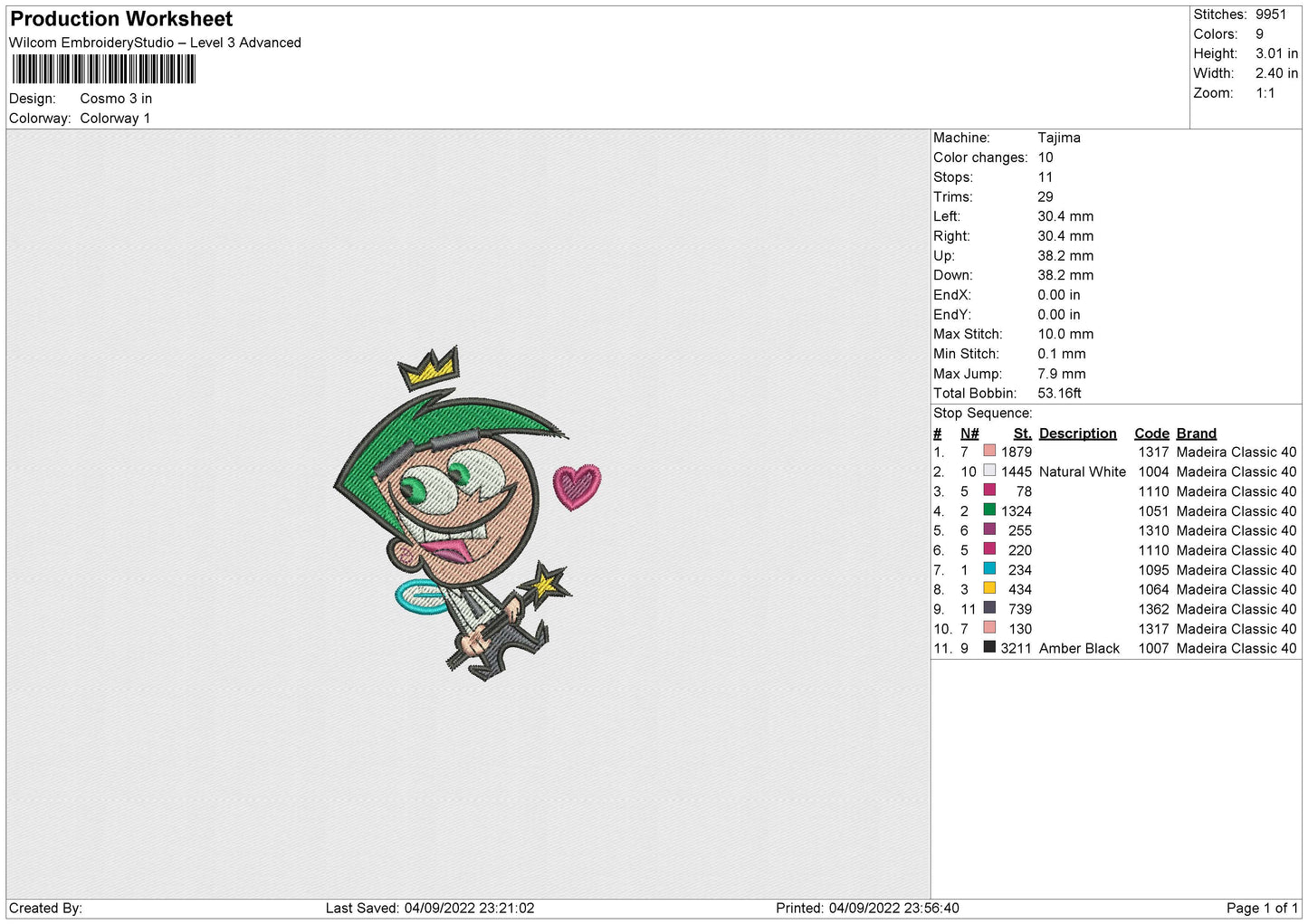 Cosmo 02 Embroidery File 5 sizes