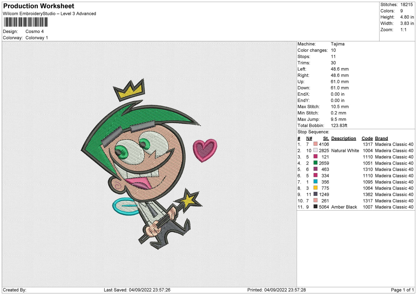 Cosmo 02 Embroidery File 5 sizes