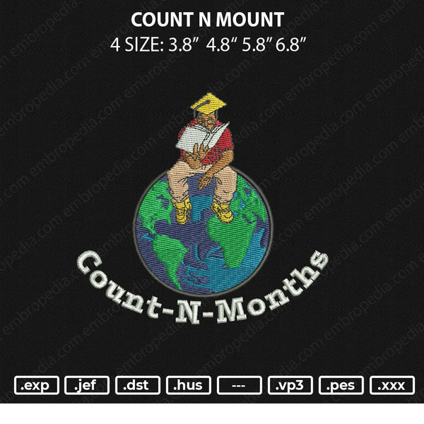 Count N Mount Embroidery File 4 size